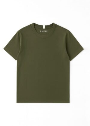 Round neck olive green color Tee